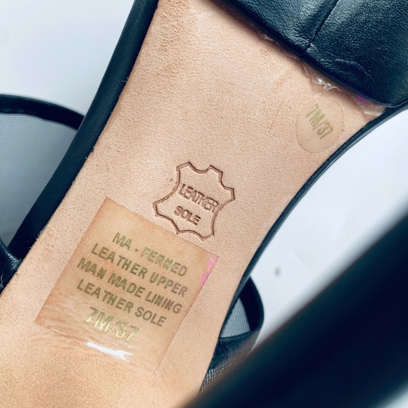 BCBGmaxazria Black Ferned Mesh Cuff Sandals Platforms - Picture 6 of 8